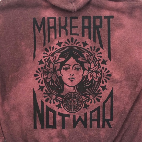 Obey Tops - Obey Make Art Not War Tie Dye Hoodie Size Medium